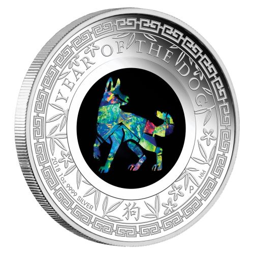 Perth-Mint-New-Release:-Australian-Opal-Lunar-Series-2018-Year-Of-The-Dog-1-Oz-Silver-Proof-Coin
