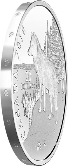 RCM-New-Release:-2018-1-Oz.-Pure-Silver-Coin---Paw-Prints-On-The-Edge:-Wolf