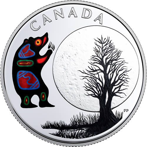 RCM-New-Release:-2018-Pure-Silver-Coloured-Coin-Thirteen-Teachings-From-Grandmother-Moon:-Bear-Moon