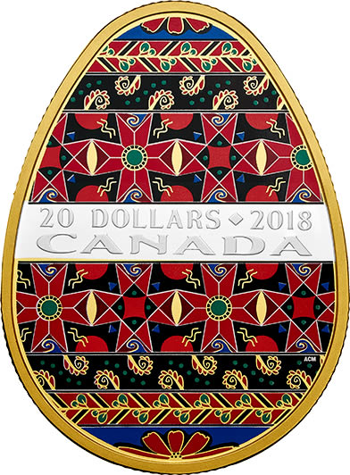 RCM-New-Release:-2018-Golden-Spring-Pysanka---1-Oz.-Pure-Silver-Gold-Plated-Coin