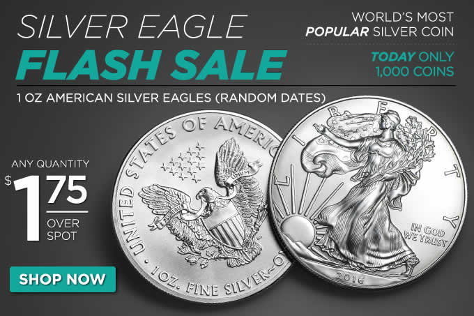 Golden-Eagle-Coin:-Flash-Sale---1-Oz-Silver-Eagles-Random-Dates-$1.75-Over-Spot!