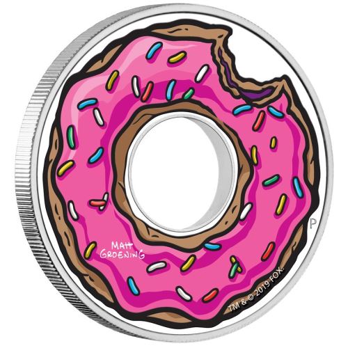 Perth-Mint-New-Release:-2019-The-Simpsons-Donut-1-Oz-Silver-Proof-Coin