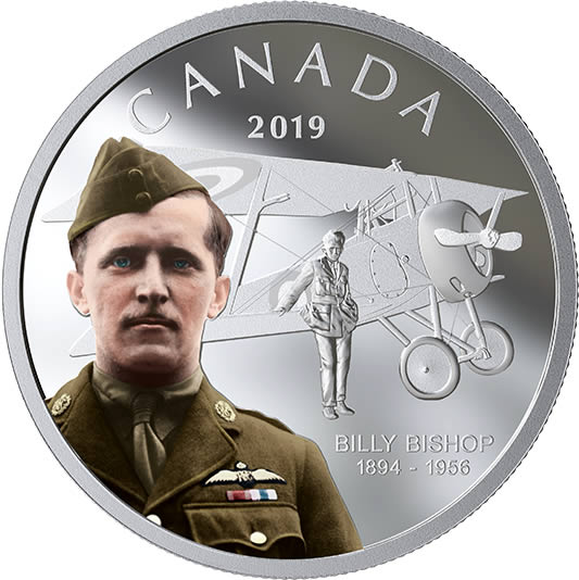 RCM-New-Release:-2019-1-Oz.-Pure-Silver-Coloured-Coin---Billy-Bishop