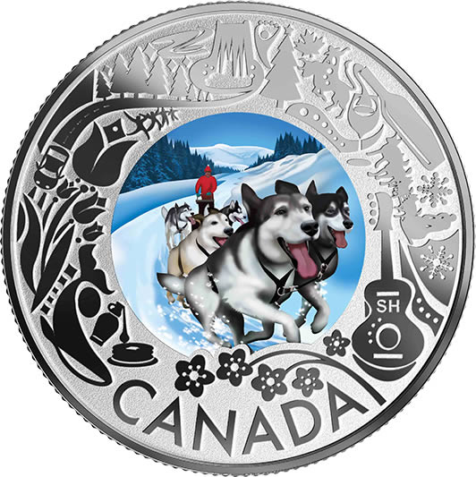 RCM-New-Release:-2019-Pure-Silver-Coin---Dogsledding:-Celebrating-Canadian-Fun-And-Festivities