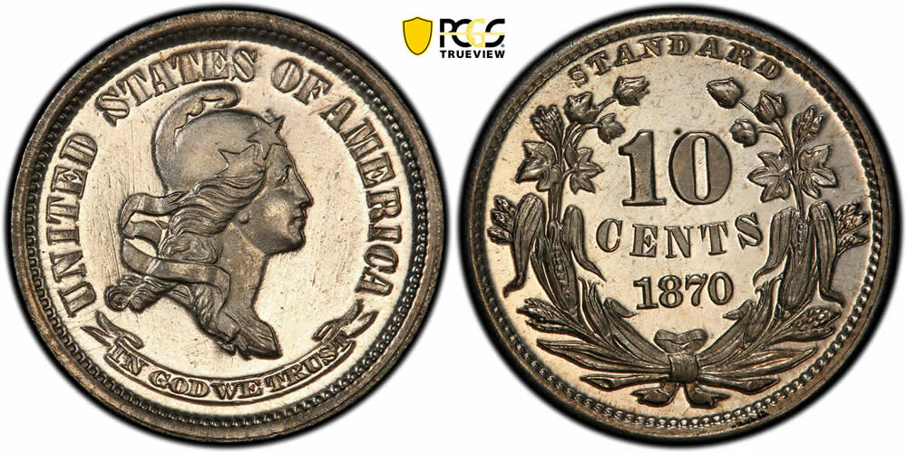 1870-Ten-Cent-Graded-PCGS-PR-66-CA