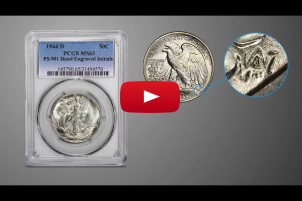 Video:-1944-Half-Dollar-Hand-Engraved-Initials-|-PCGS-Variety-Attribution