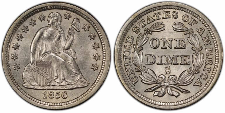 Gem-1856-S-Seated-Liberty-Dime:-Another-Treasure-From-The-S.-S.-Central-America