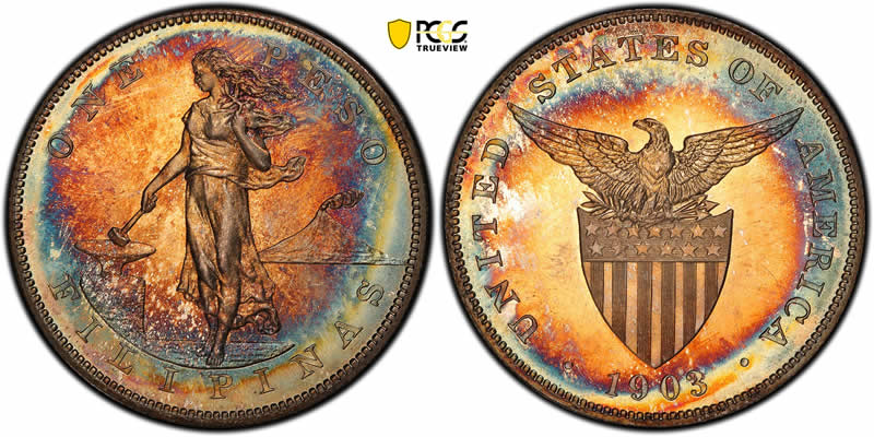 1903-US-Philippines-Peso-Graded-PCGS-PR-68