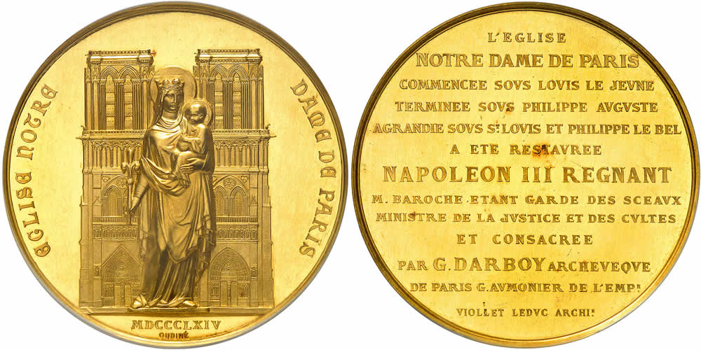 Unique-PCGS-Certified-1864-Notre-Dame-Medal-To-Help-Raise-Funds-For-Cathedral's-Restoration