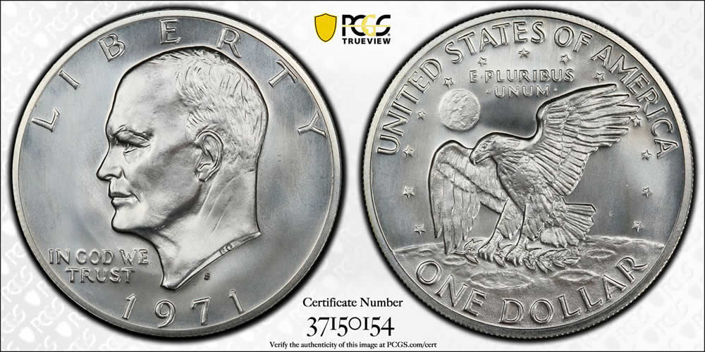 Two-Unique-Prototype-Eisenhower-Dollars-Certified-By-PCGS