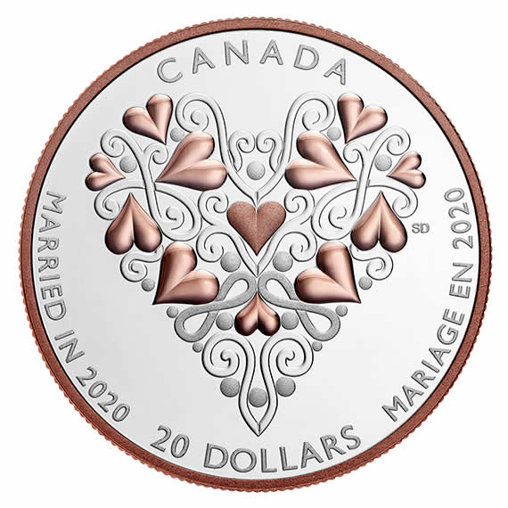 RCM-New-Release:-2020-Best-Wishes-On-Your-Wedding-Day---1-Oz-Pure-Silver-Coin-With-Pink-Gold-Plating