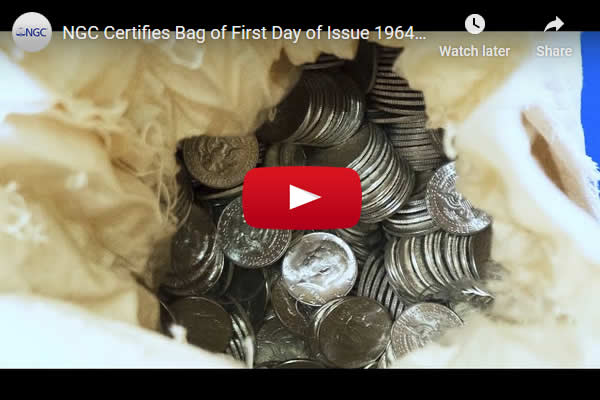 NGC-Certifies-Bag-Of-First-Day-Of-Issue-1964-D-Kennedy-Half-Dollars-For-Rare-Collectibles-TV