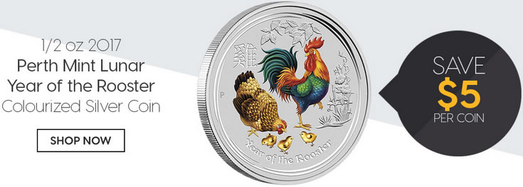 Flash-Sale:-1/2-Oz-2017-Perth-Mint-Lunar-Year-Of-The-Rooster-Colourized-Silver-Coin