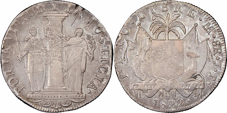 Peru-1822-Eight-Reales