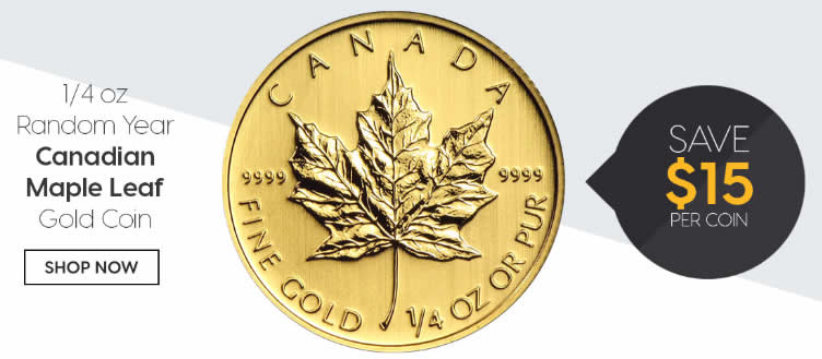 Silver-Gold-Bull-Flash-Sale:-1/4-Ounce-Random-Year-Gold-Maple-Leaf