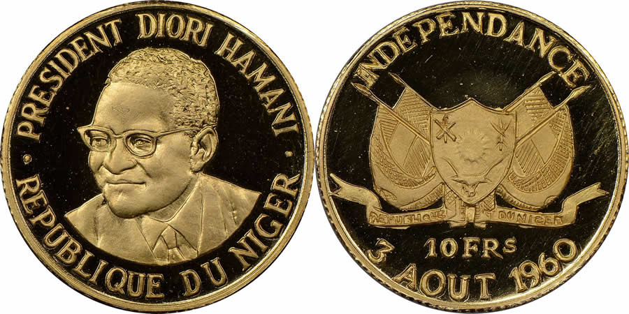 Niger-10-Francs-Proof-Celebrating-The-Independence-Of-Niger-From-France