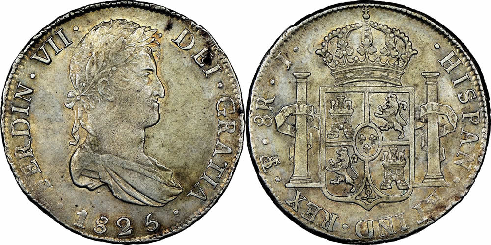 Bolivia-1825-Pts-JL-Eight-Reales-Celebrating-Its-Independence-From-Spain