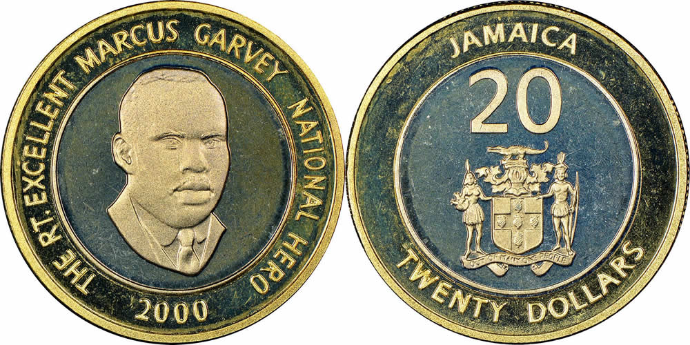 2000-Jamaica-20-Dollar-Coin-For-Marcus-Garvey-Day