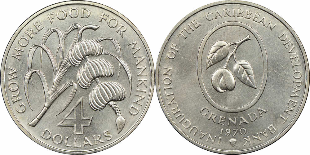 Grenada-1970-4-Dollars-For-National-Banana-Lovers-Day