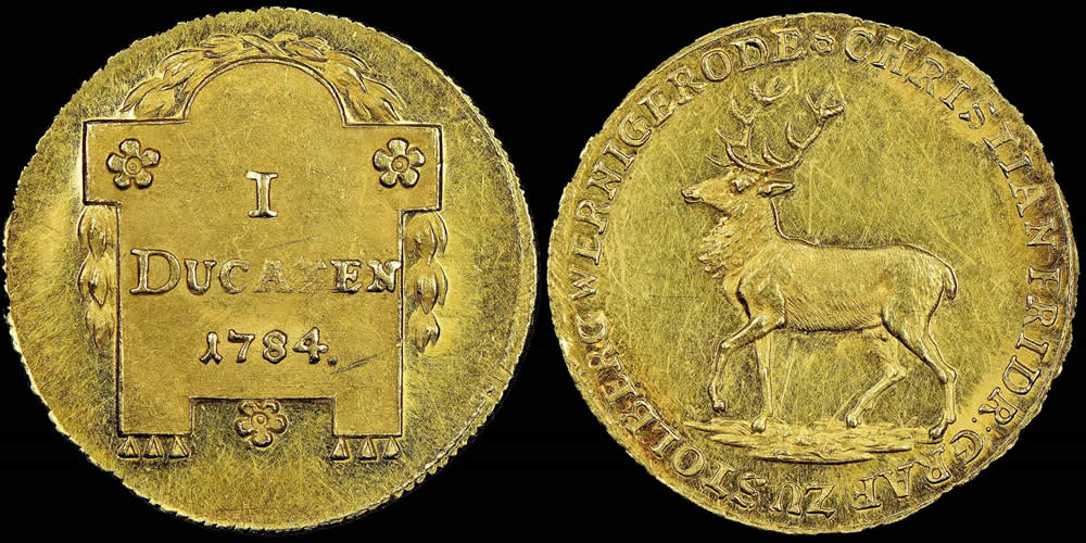 1784-Gold-Ducaton-From-The-German-County-Of-Stolberg-Wernigerode