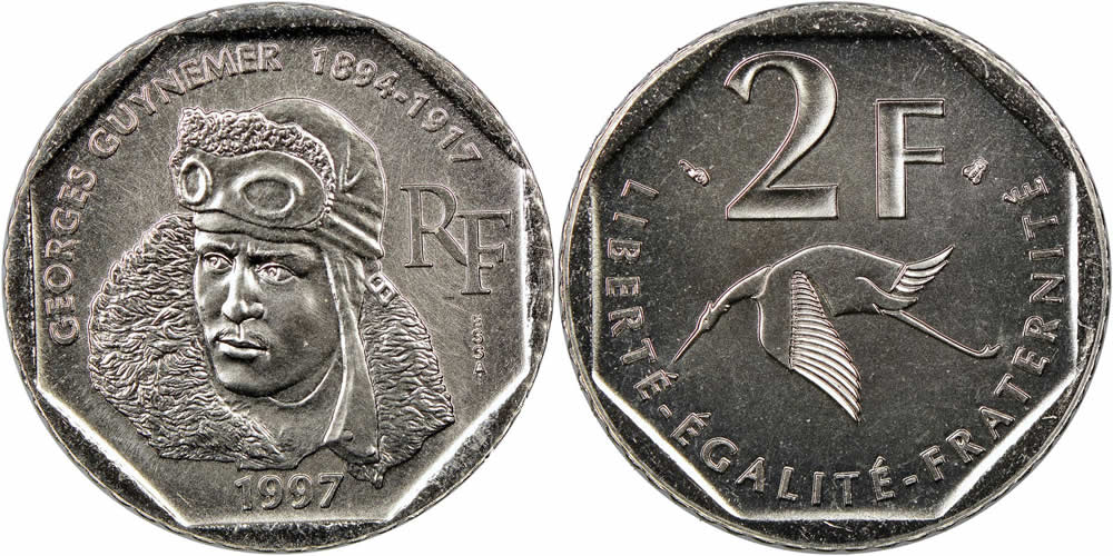 1997-Essai-2-Francs-Celebrating-French-Fighter-Ace-Georges-Guynemer