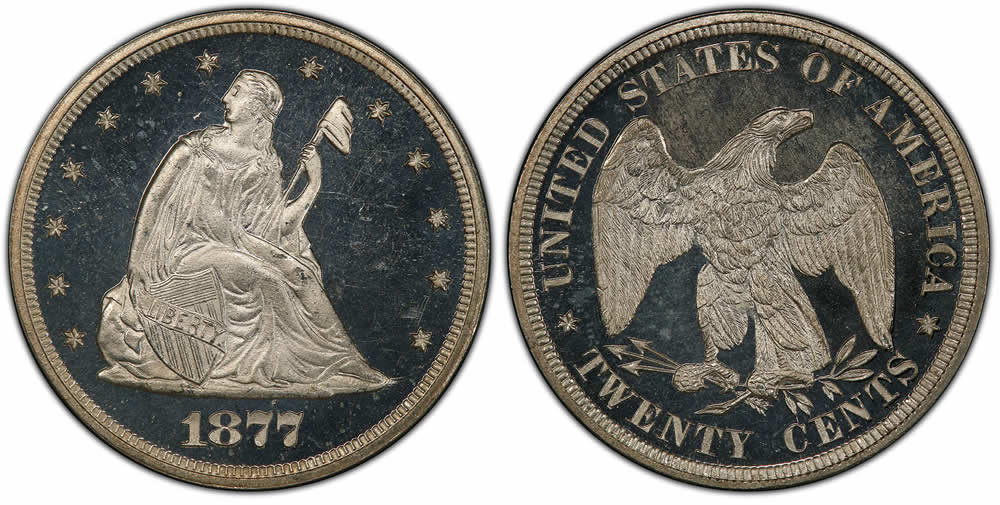1877 Twenty Cent Piece 1877 Twenty Cent PCGS PR66DCAM 1877 Twenty Cent Piece 1877 Twenty Cent PCGS PR66DCAM