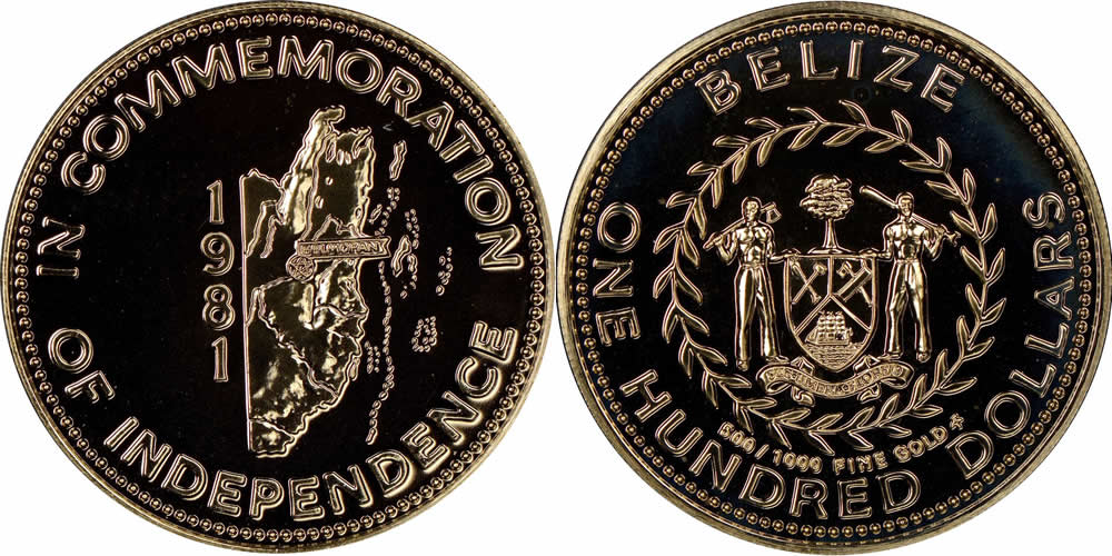 1981-Fm-Gold-100-Dollars-Celebrating-Independence-Day-In-Belize