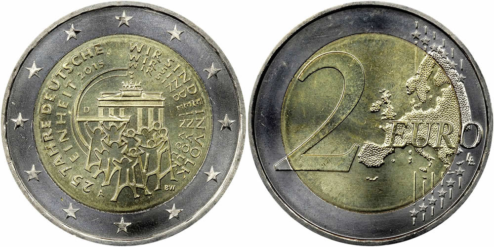 2015-A-2-Euro-Celebrating-German-Unity-Day