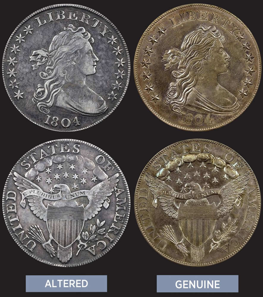 Counterfeit-Detection:-1804-Draped-Bust-Dollar