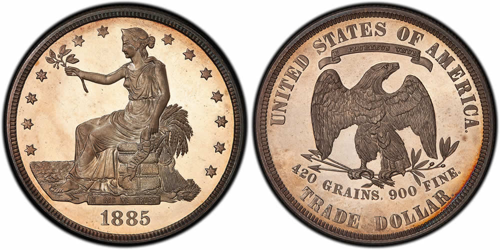 1885 Trade Dollar 1885 Proof Trade Dollar PCGS PR65CAM 1885 Trade Dollar 1885 Proof Trade Dollar PCGS PR65CAM