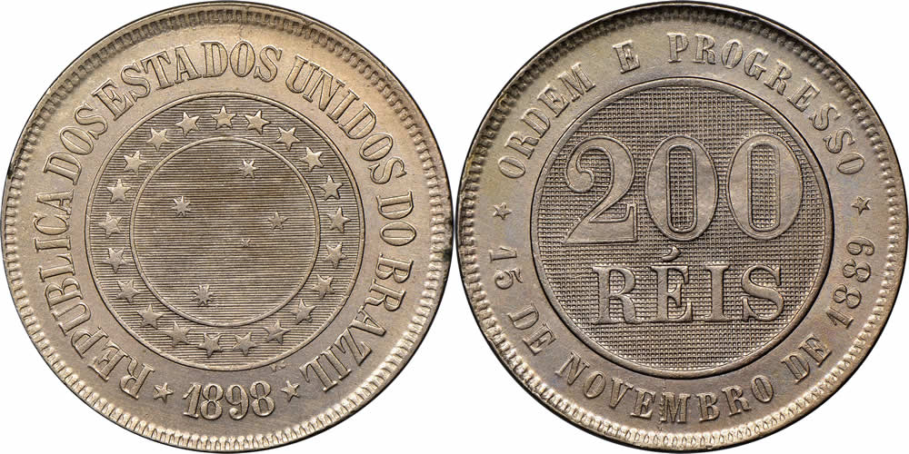 Daily-Coin:-Brazil-1898-200-Reis-Celebrating-The-Proclamation-Of-The-Brazilian-Republic