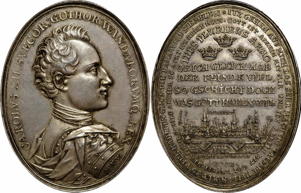 1715-Charles-XII,-King-Of-Sweden,-Medal