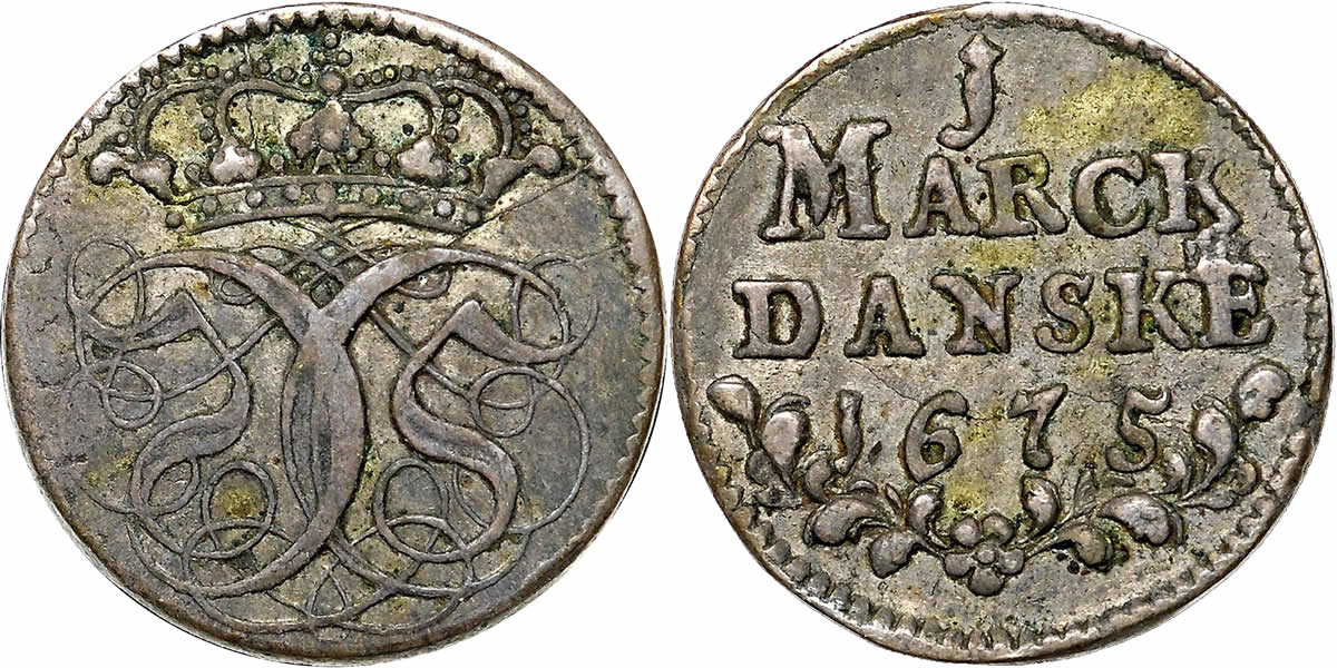 Daily-Coin:-Denmark-1675-Marck-Marke-Danske