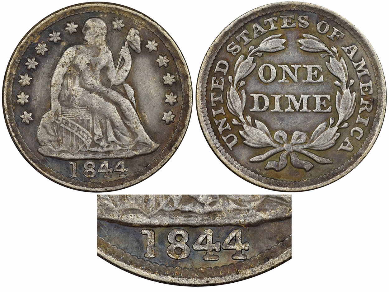 Counterfeit-Detection:-1844-Seated-Liberty-Dime
