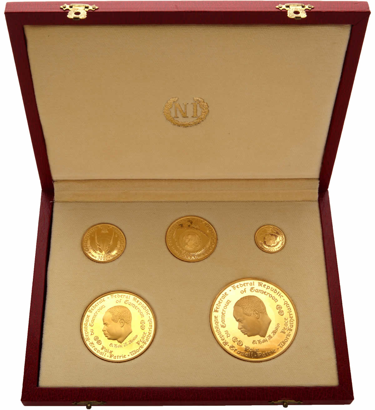 Country-Of-The-Day:-Cameroon,-1970-Republic-Gold-Proof-Set,-Commemorates-10-Years-Of-Independence