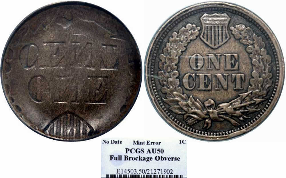 Shield-Saturday:-Undated-Indian-Cent-Shield-Reverse-Full-Brockage-PCGS-AU-50