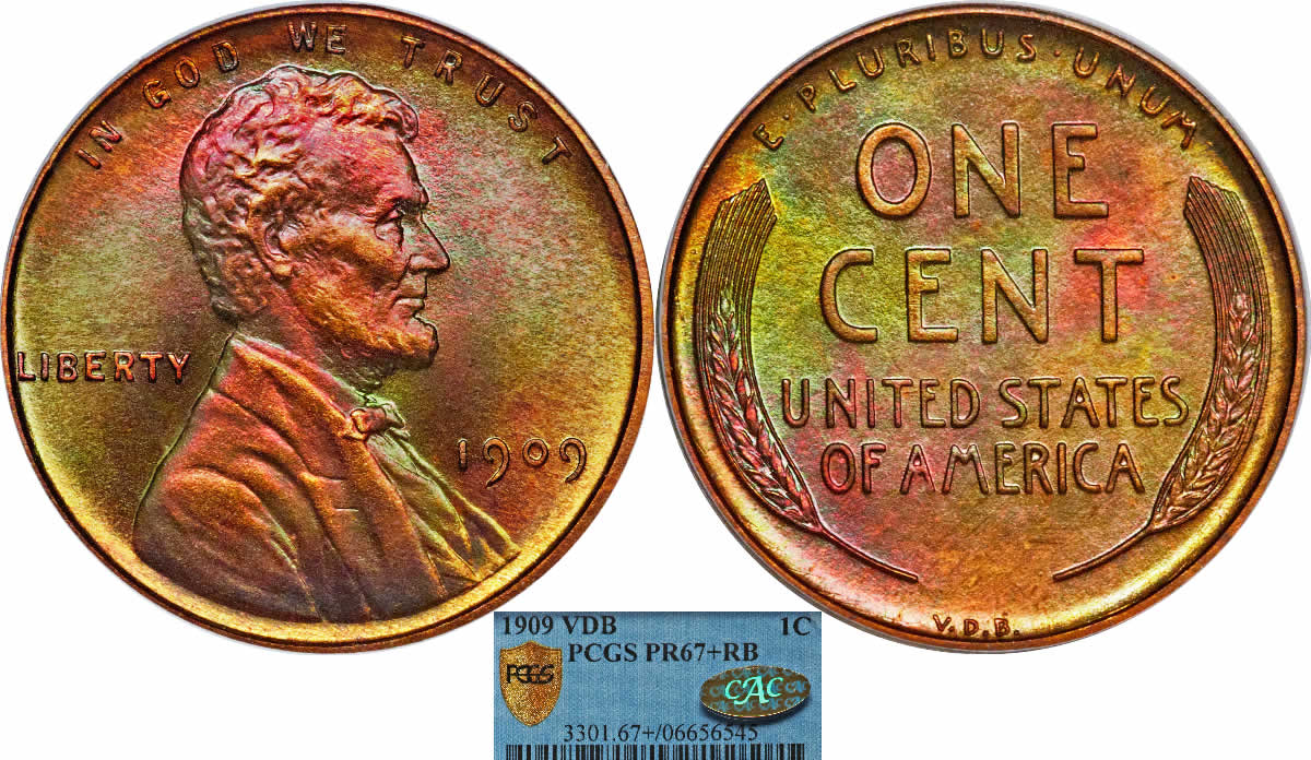 1909 P VDB Lincoln Wheat Cent 1909 VDB Matte Proof Wheat Cent PCGS PR67+ CAC Gold Label 1909 P VDB Lincoln Wheat Cent 1909 VDB Matte Proof Wheat Cent PCGS PR67+ CAC Gold Label