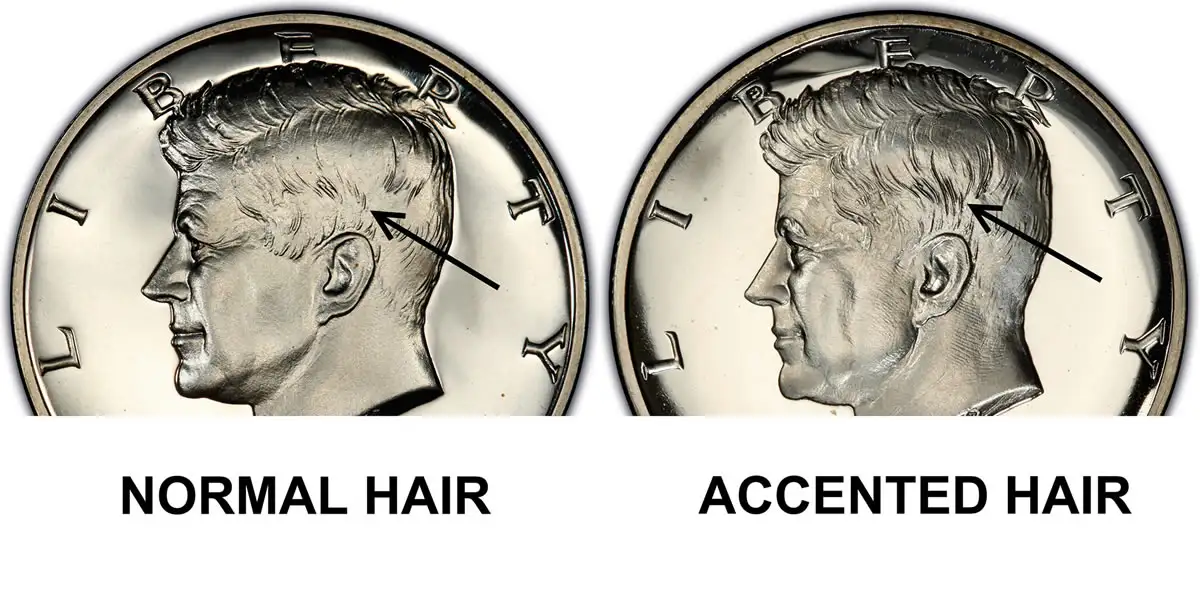 Telling-A-1964-Accented-Hair-Proof-Kennedy-Half-Dollar-Apart-From-Regular-Kennedy-Halves