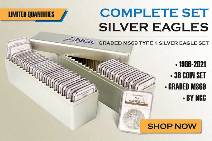 Golden-Eagle-Coin:-Complete-Set-Of-American-Silver-Eagles-On-Sale!