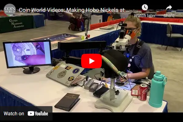 Coin-World-Videos:-Making-Hobo-Nickels-With-Abby-Zechman-At-The-2022-Fun-Show
