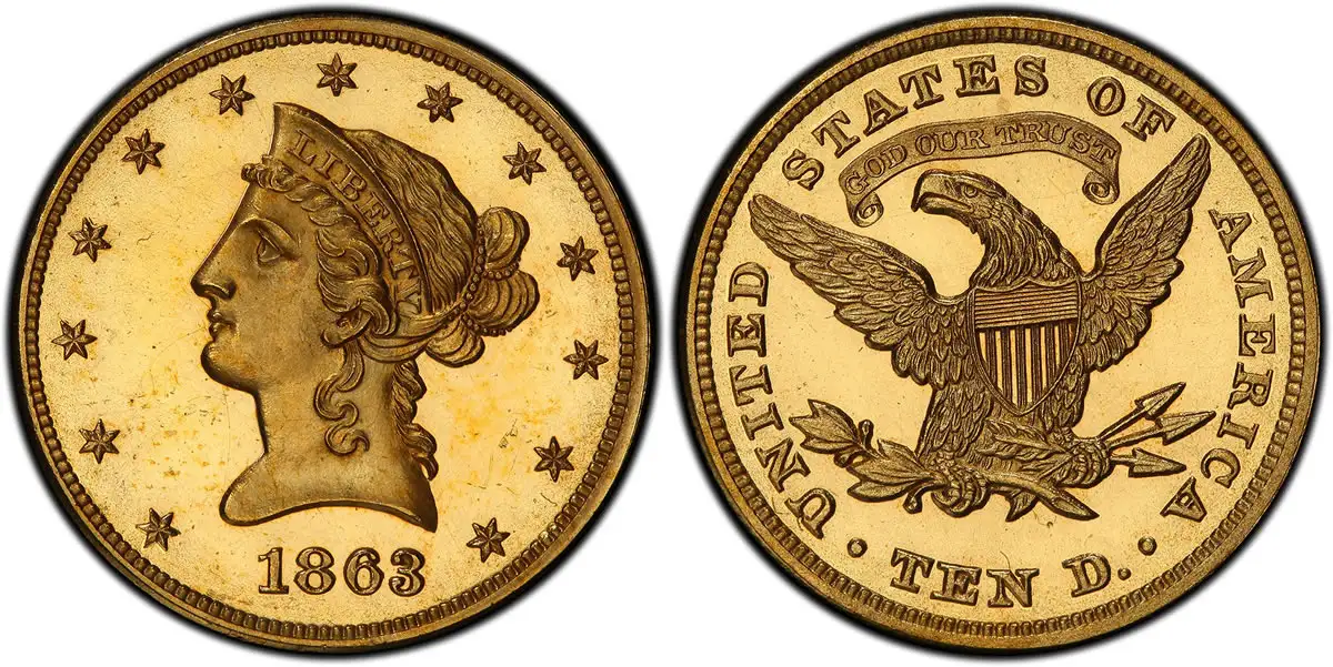 Unique-And-Highly-Important-Gold-Pattern-Coins:-$10-1863-Judd-349-/-$20-1865-Judd-452-Come-To-Market