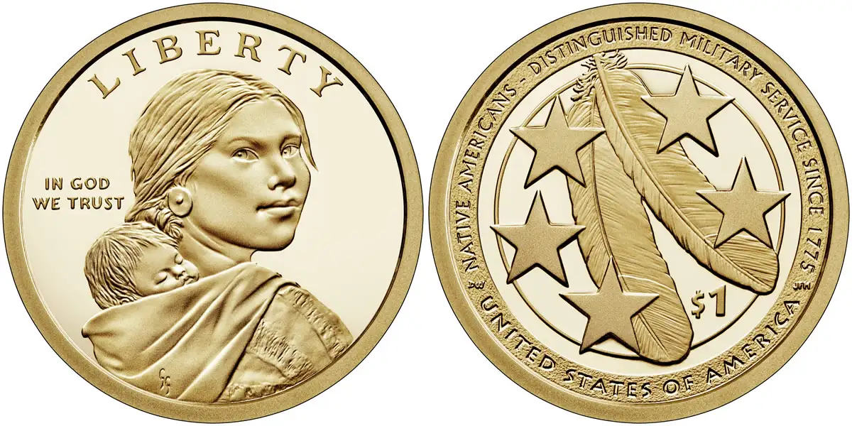 2021 S American Indians in the U.S. Military Sacagawea - Native American Dollar 2021 S Sacagawea - Native American Dollar