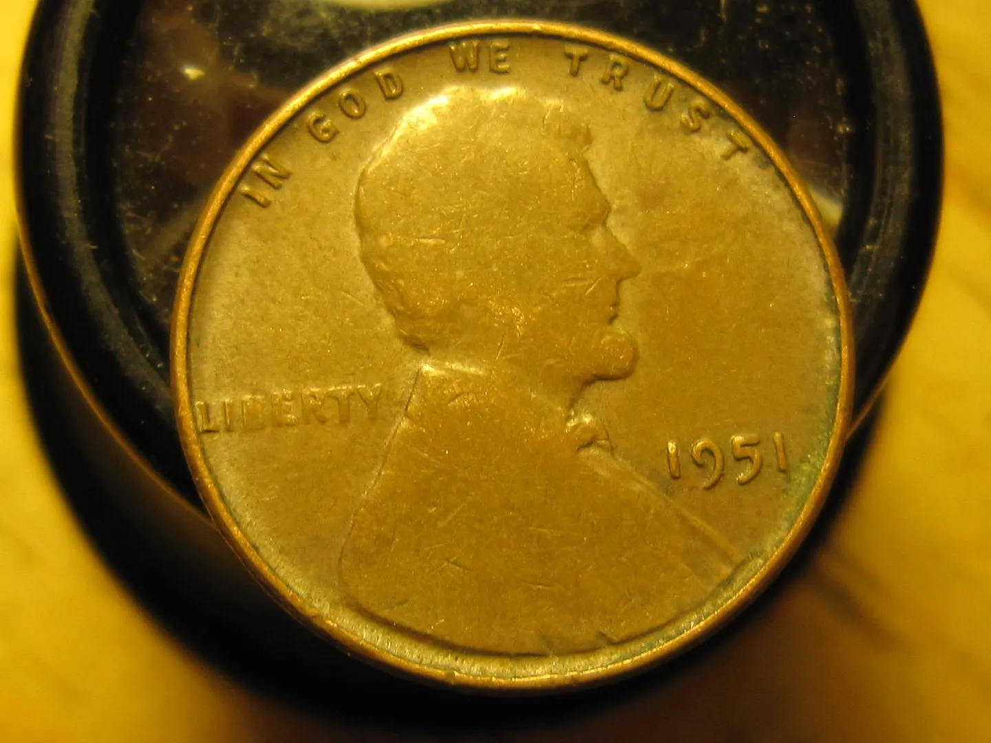 1951-Lincoln-Wheat-Cent-Struck-Through-Grease?