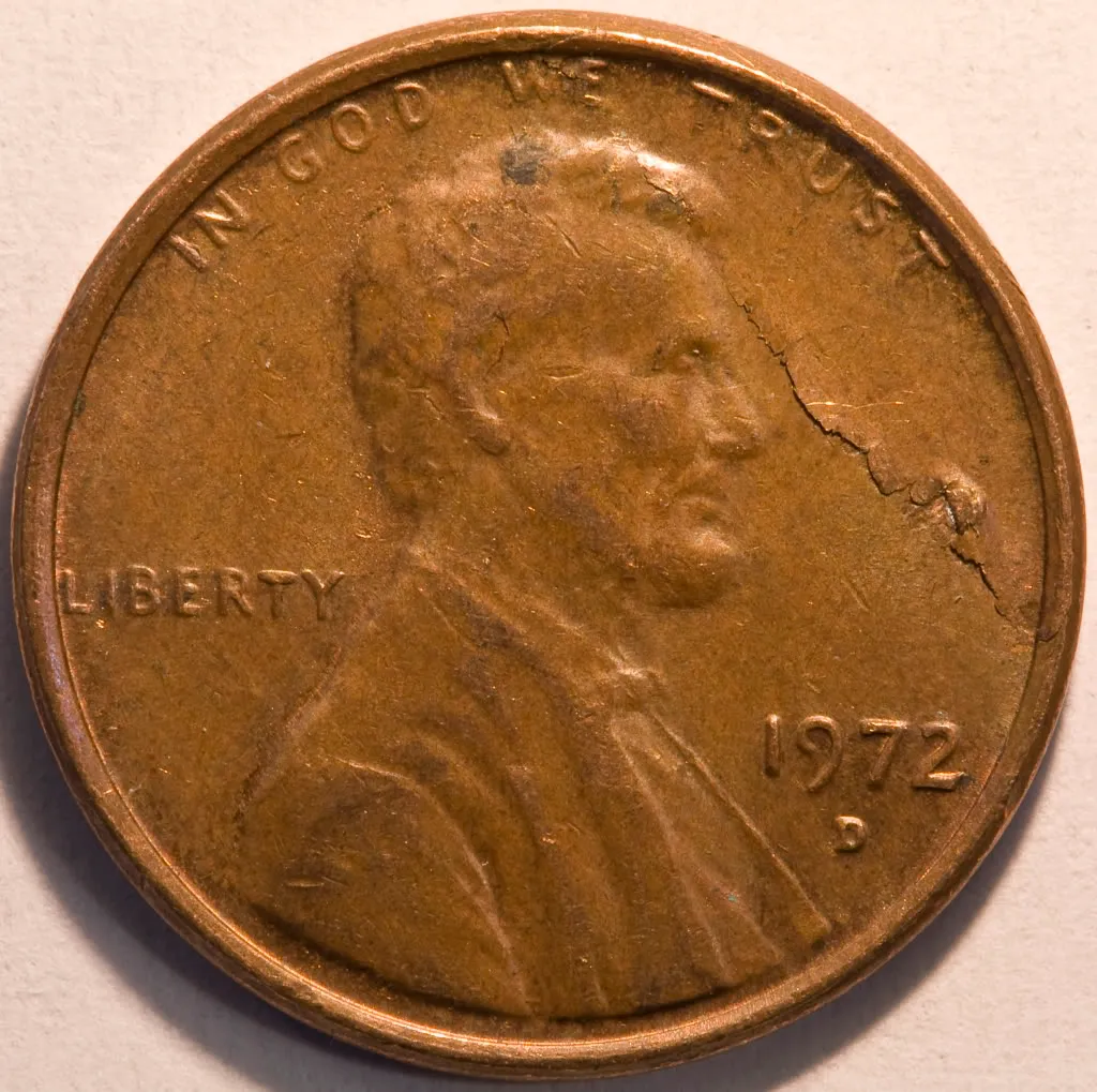 1972-D-Lincoln-Wheat-Cent,-Post-Mint-Damage-Or-Error?