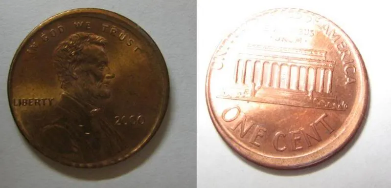 2000-Off-Center-Lincoln-Memorial-Cent-With-Ridges-On-Edge