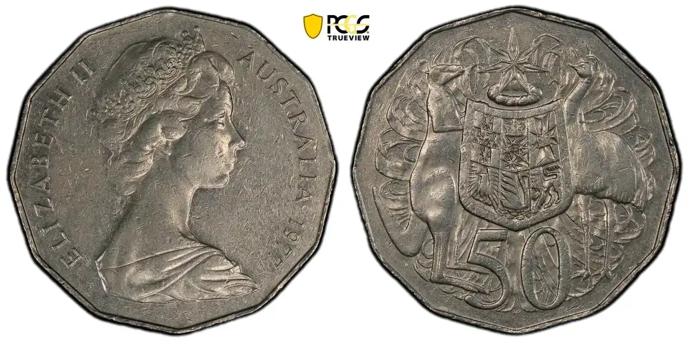 Australian-1977-50-Cents-With-Mule-Coat-Of-Arms-Reverse