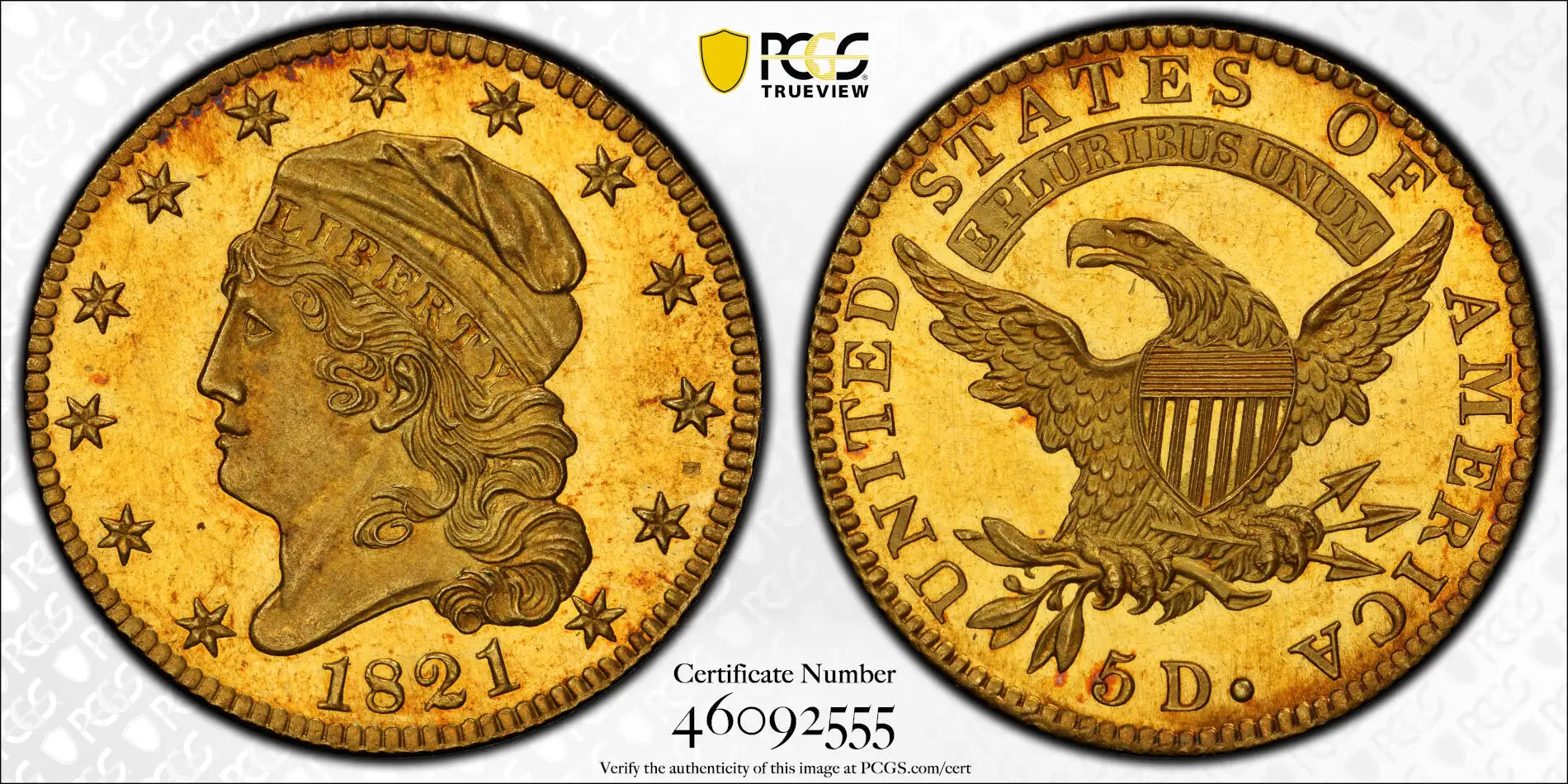 PCGS-Auction-Highlights-February-2023,-Cb-Half,-Cb-Half-Eagle,-Silver-Cert,-1839-Gobrecht-Dollar