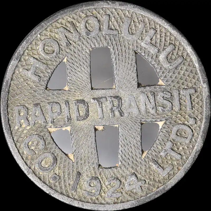 1924-Honolulu-Hawaii-Rapid-Transit-Token