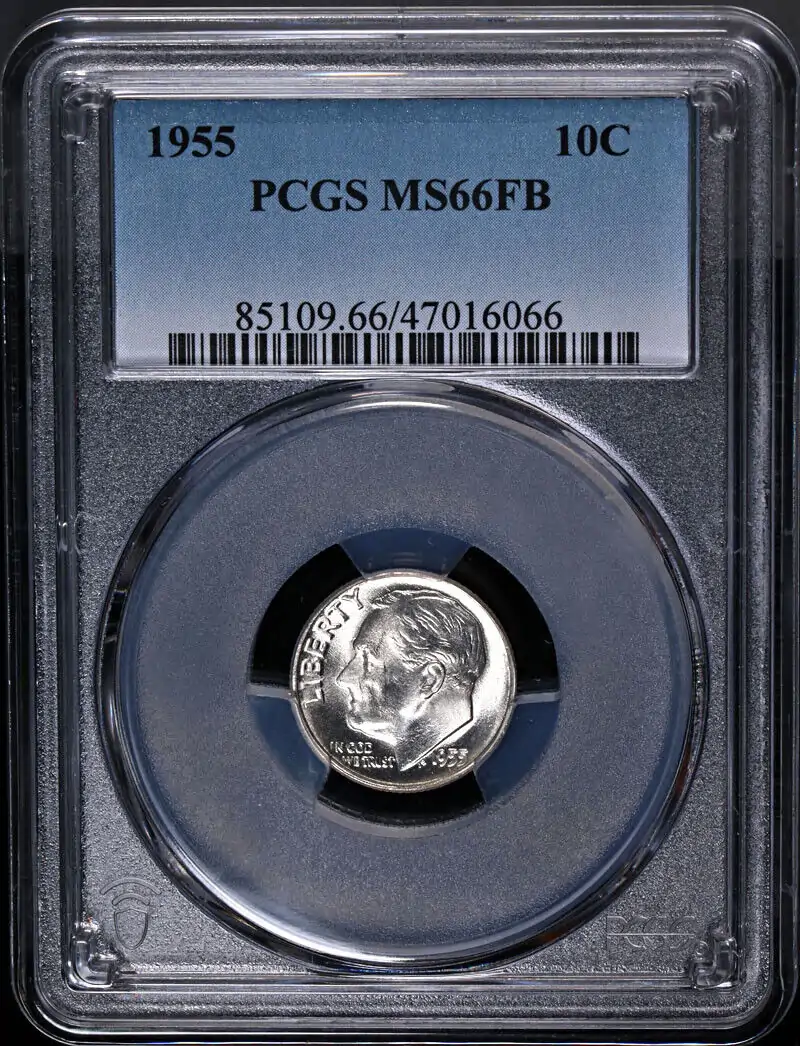1955-P-Roosevelt-Dime-PCGS-MS-66-FB-Ebay-Listing-Clashed-Both-Sides