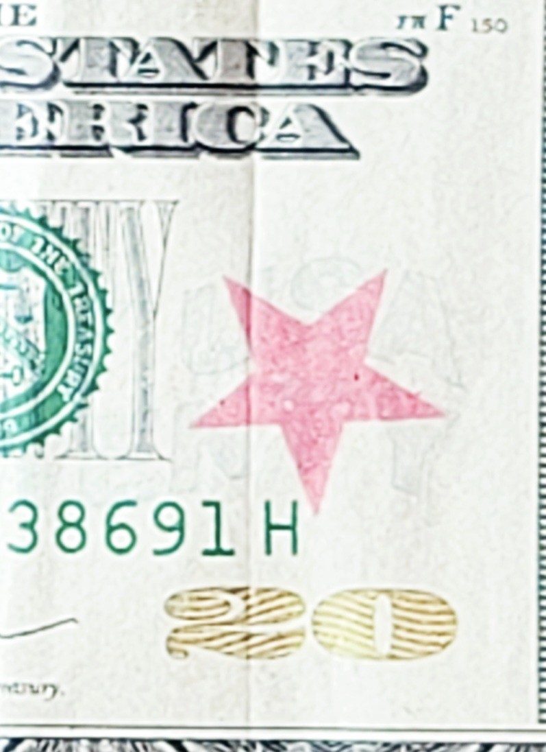 US-$20-Note-With-Red-Star/Stars
